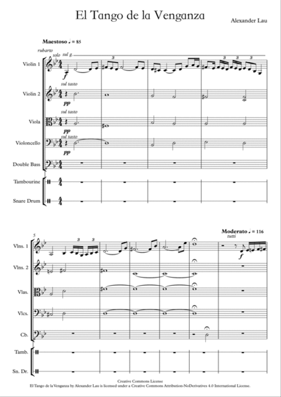 El Tango de la Venganza String Orchestra scores gallery preview page 2