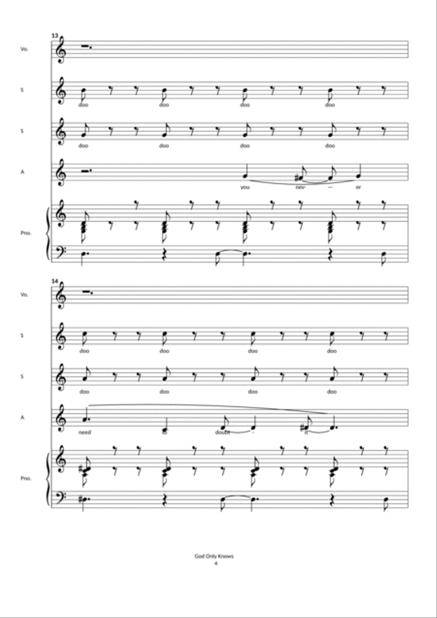 God Only Knows God Only Knows SSA scores gallery preview page 4