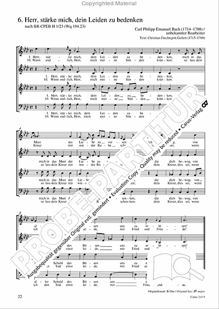 Carl Philipp Emanuel Bach & Gottfried August Homilius. Motets and Choruses Choir scores gallery preview page 24