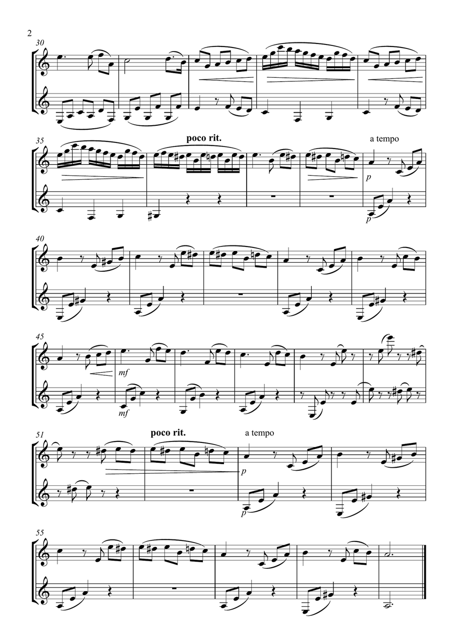 Fur Elise - Clarinet Duet Clarinet Duet scores gallery preview page 2