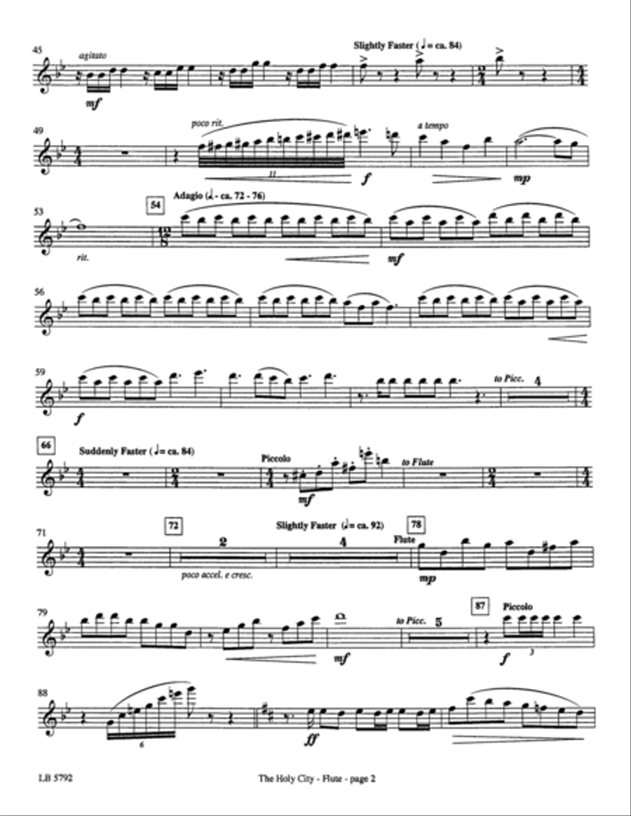 The Holy City (arr. Mark Hayes) - Flute & Piccolo Choir scores gallery preview page 2