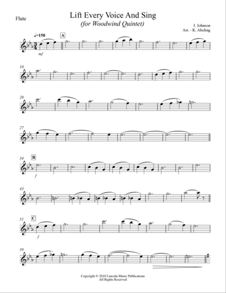 Lift Every Voice and Sing (for Woodwind Quintet) Woodwind Quintet scores gallery preview page 6