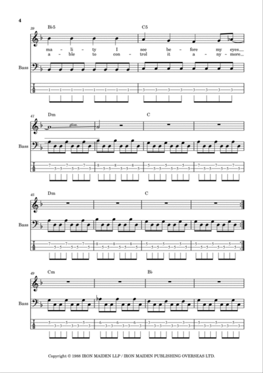 The Clairvoyant The Clairvoyant Bass Guitar scores gallery preview page 4