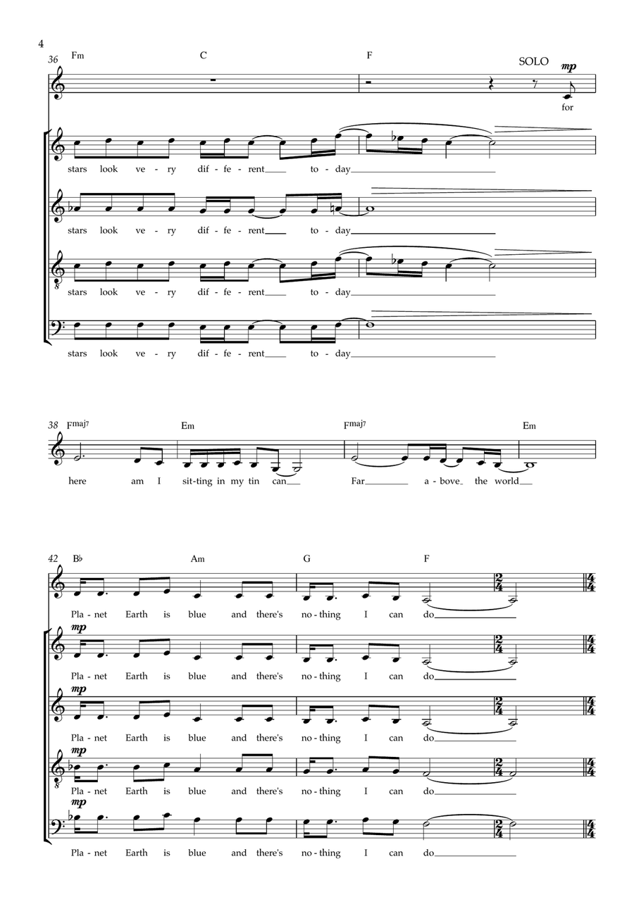 Space Oddity Divisi scores gallery preview page 4