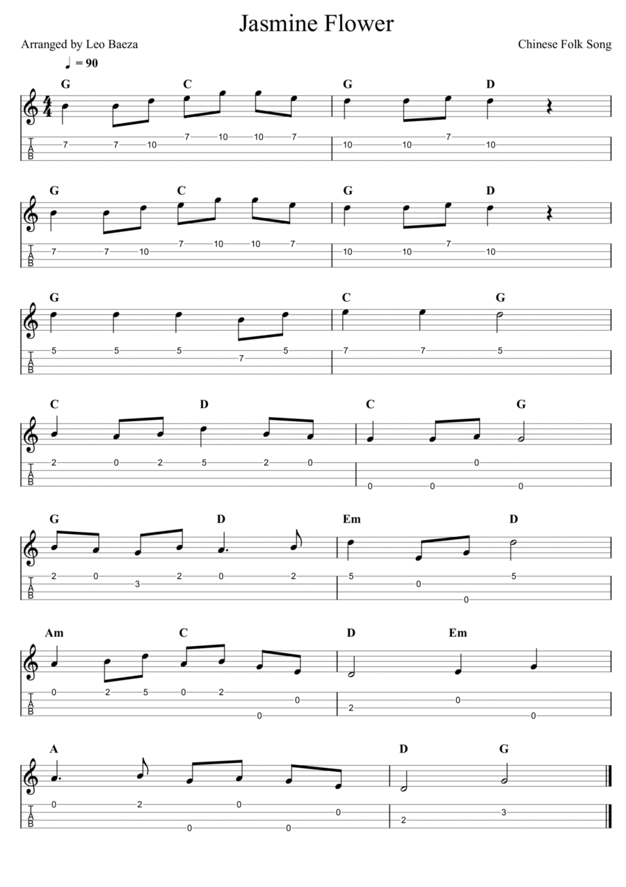 Jasmine Flower Ukulele scores gallery preview page 1