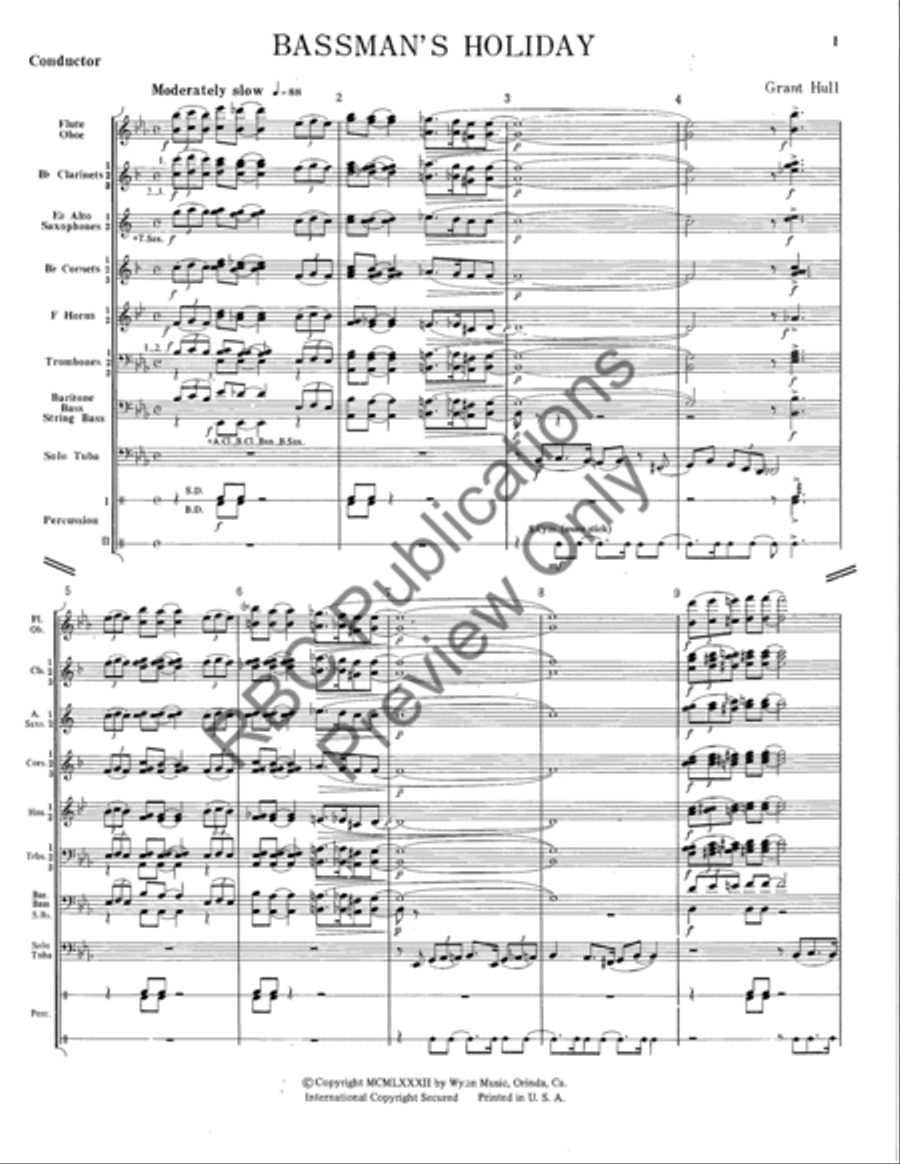 Bassmans Holiday Bassmans Holiday Concert Band scores gallery preview page 4