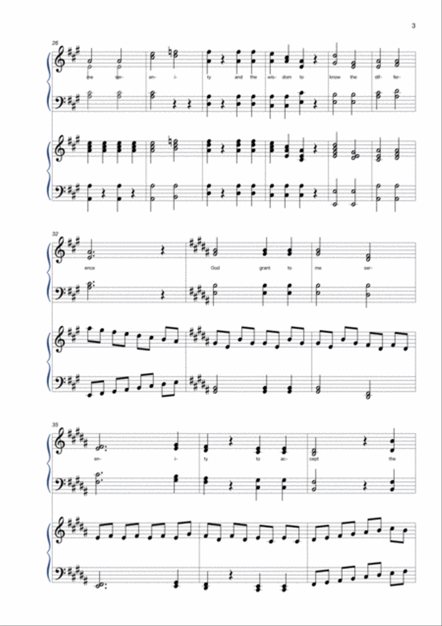 The Serenity Prayer Voice scores gallery preview page 3
