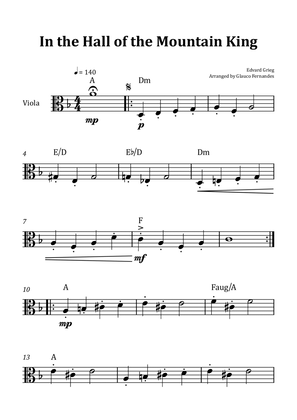 In the Hall of the Mountain King - Viola Solo with Chord Notation
