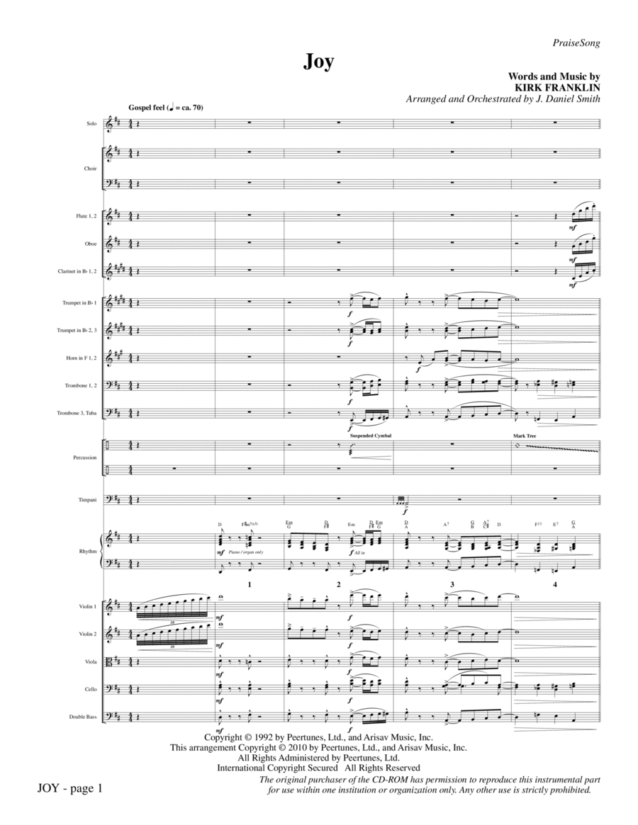 Joy - Full Score Choir scores gallery preview page 1