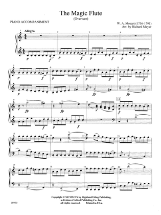 Book cover for The Magic Flute (Overture): Piano Accompaniment