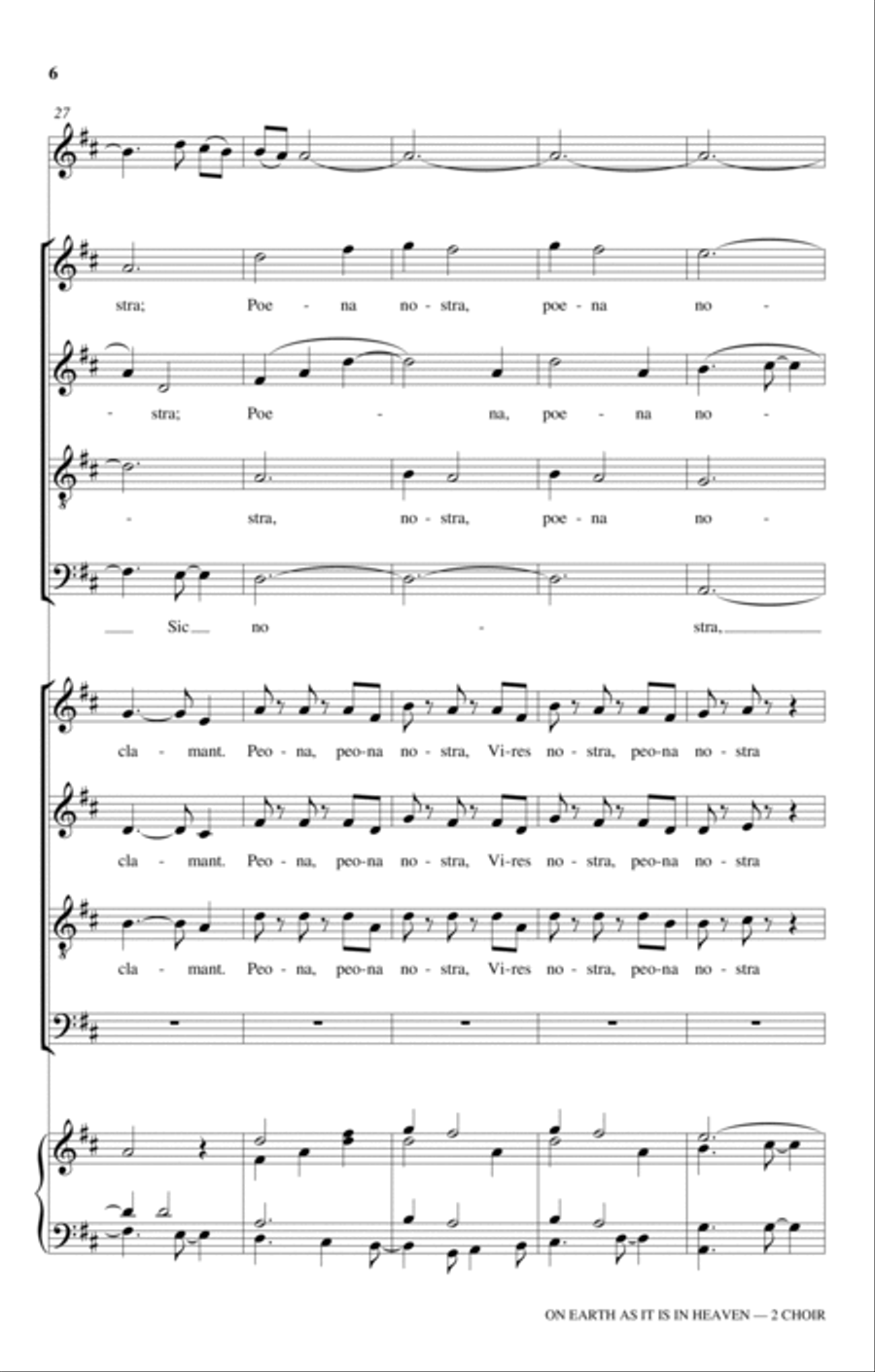 On Earth As It Is In Heaven 4-Part scores gallery preview page 6