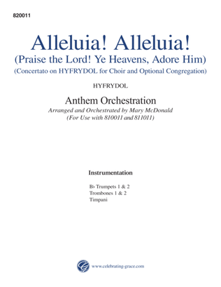 Book cover for Alleluia! Alleluia!/Praise the Lord! Ye Heavens, Adore Him (Orchestration)