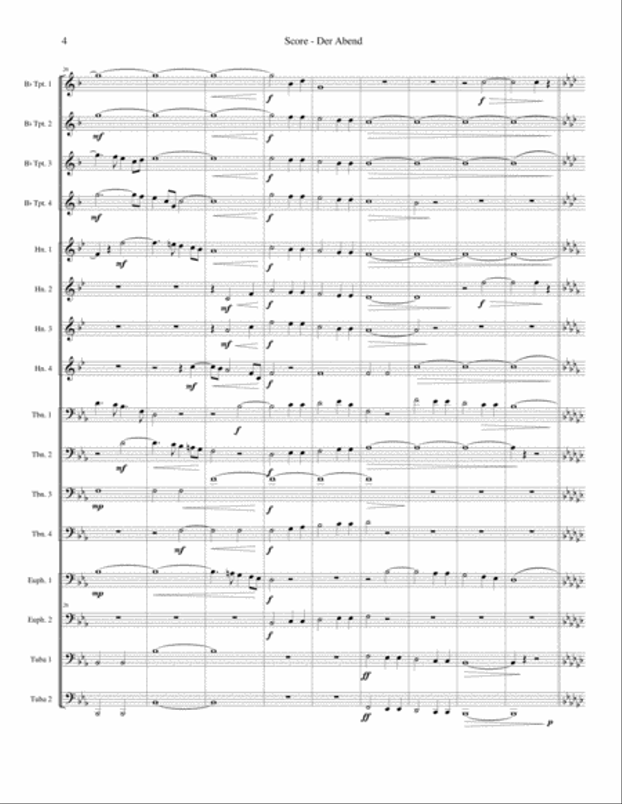 Der Abend (Evening), for 16-part Brass Ensemble Brass Ensemble scores gallery preview page 5