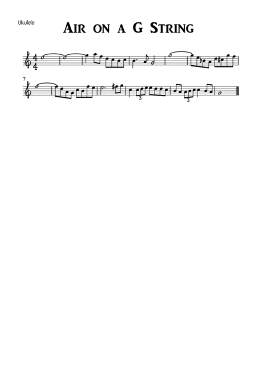 Air on a G String - Bach - Ukulele Ukulele scores gallery preview page 3