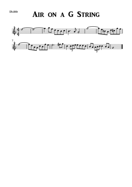 Air on a G String - Bach - Ukulele by Johann Sebastian Bach Ukulele - Digital Sheet Music