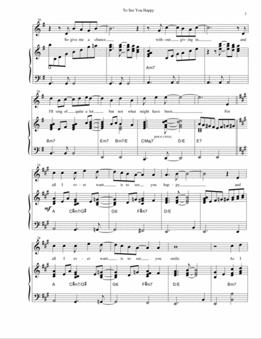 TO SEE YOU HAPPY Voice scores gallery preview page 2