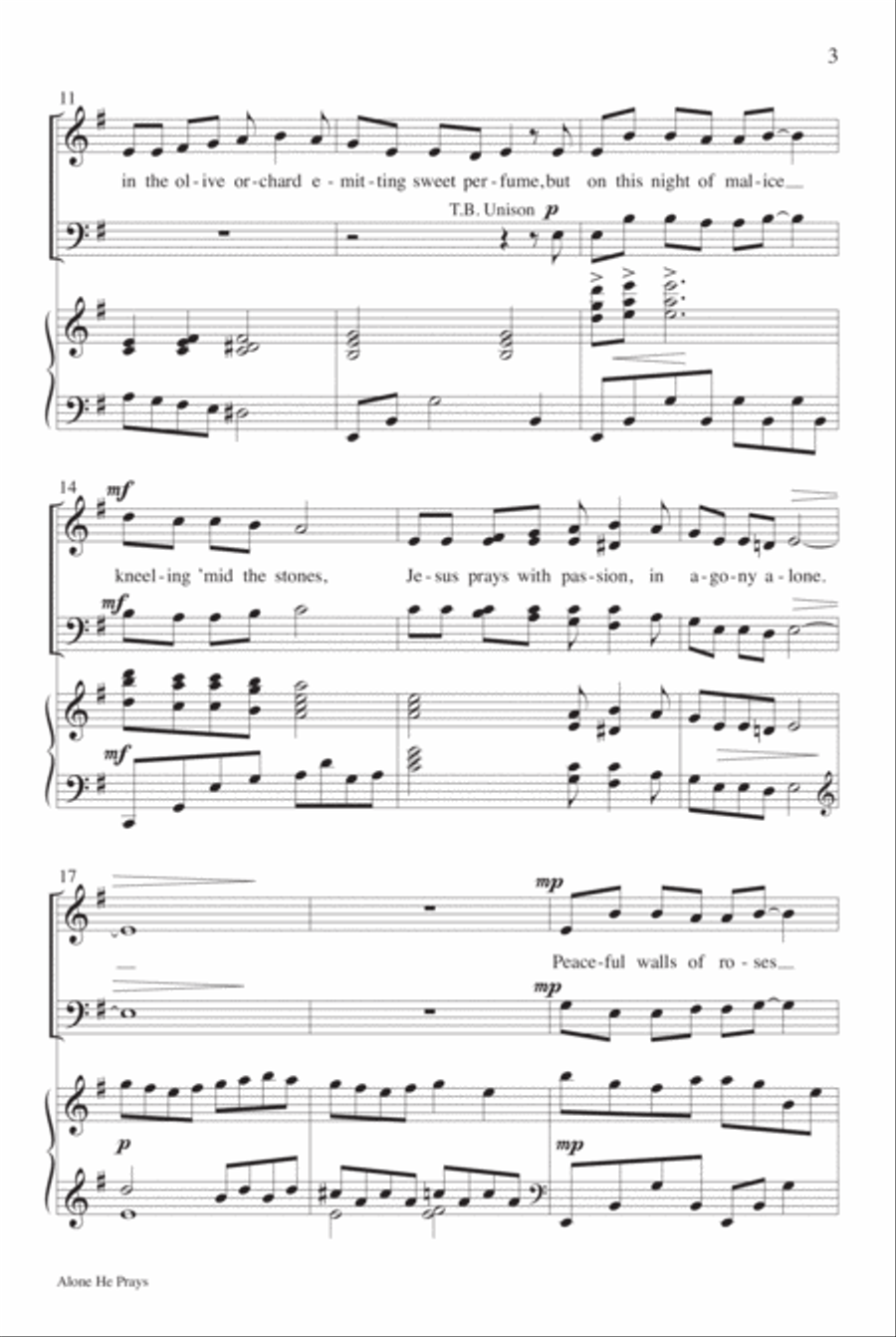 Alone He Prays 4-Part scores gallery preview page 4
