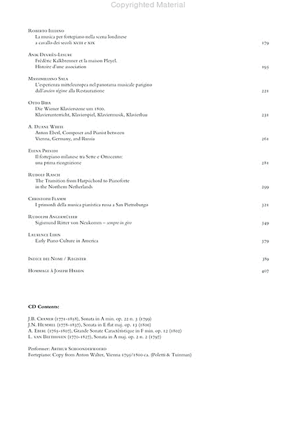 La cultura del Fortepiano (The Culture of the Fortepiano) - Die Kultur des Hammerklaviers 1770-1830. Atti del Convegno internazionale di studi (Rome, 26-29 May 2004). Free bonus CD