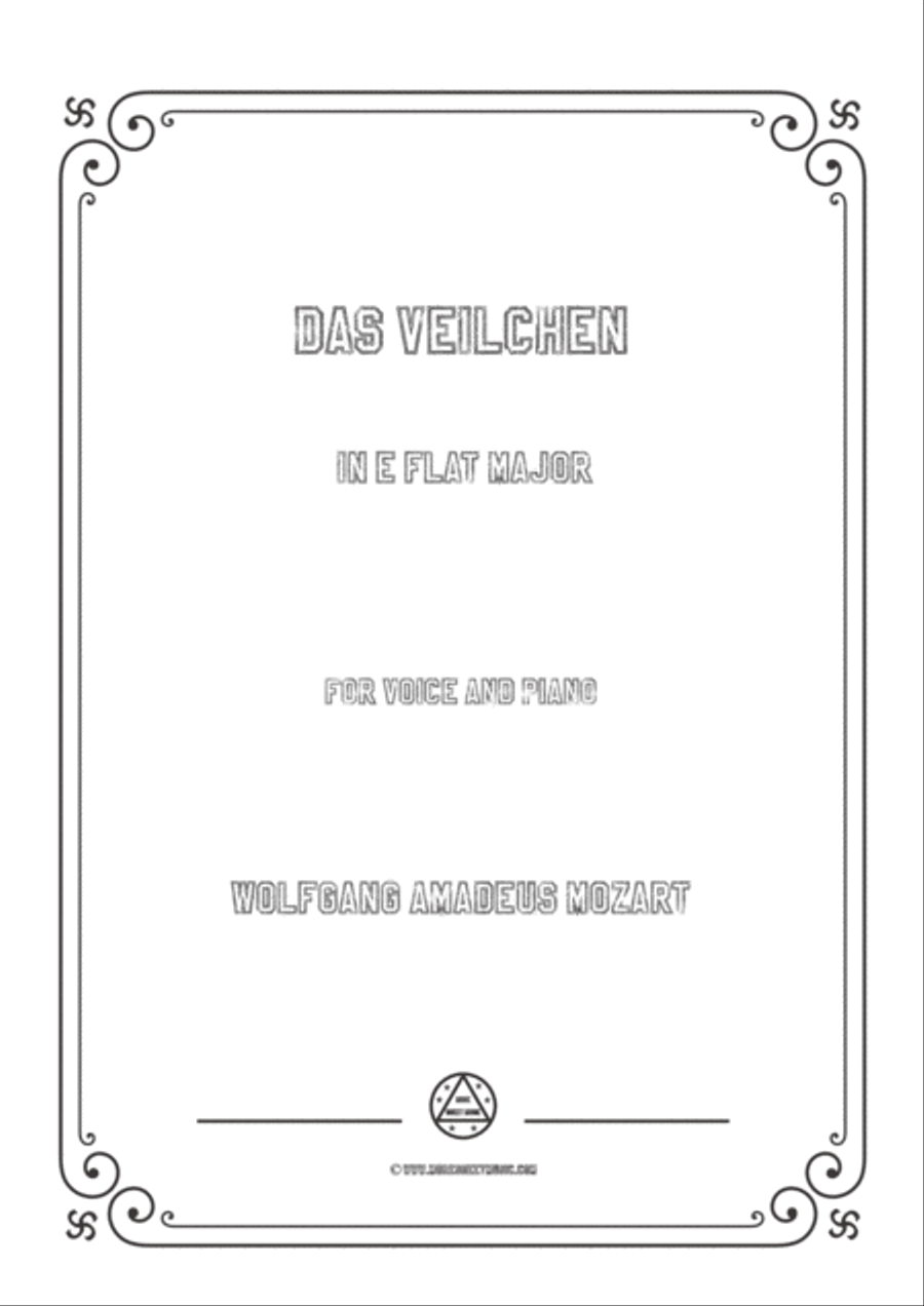 Mozart-Das Veilchen in E flat Major,for Voice and Piano Mozart-Das Veilchen in E flat Major,for Voice and Piano Voice Solo scores gallery preview page 1