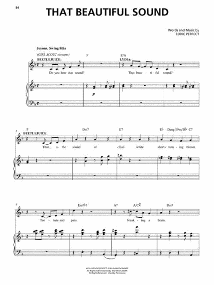 Beetlejuice Piano, Vocal scores gallery preview page 6