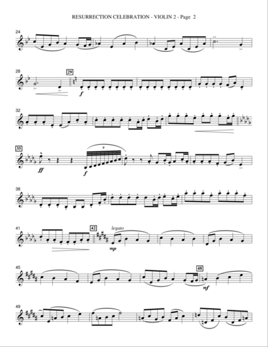 Resurrection Celebration - Violin 2 Choir scores gallery preview page 2