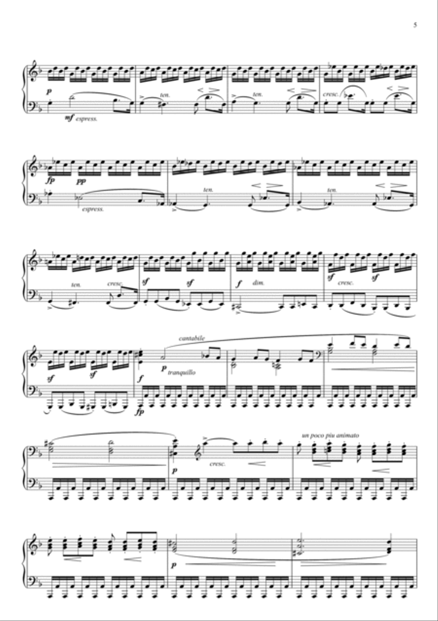 Moonlight Sonata Transposed to D minor - 3 mvt. Piano Solo scores gallery preview page 5
