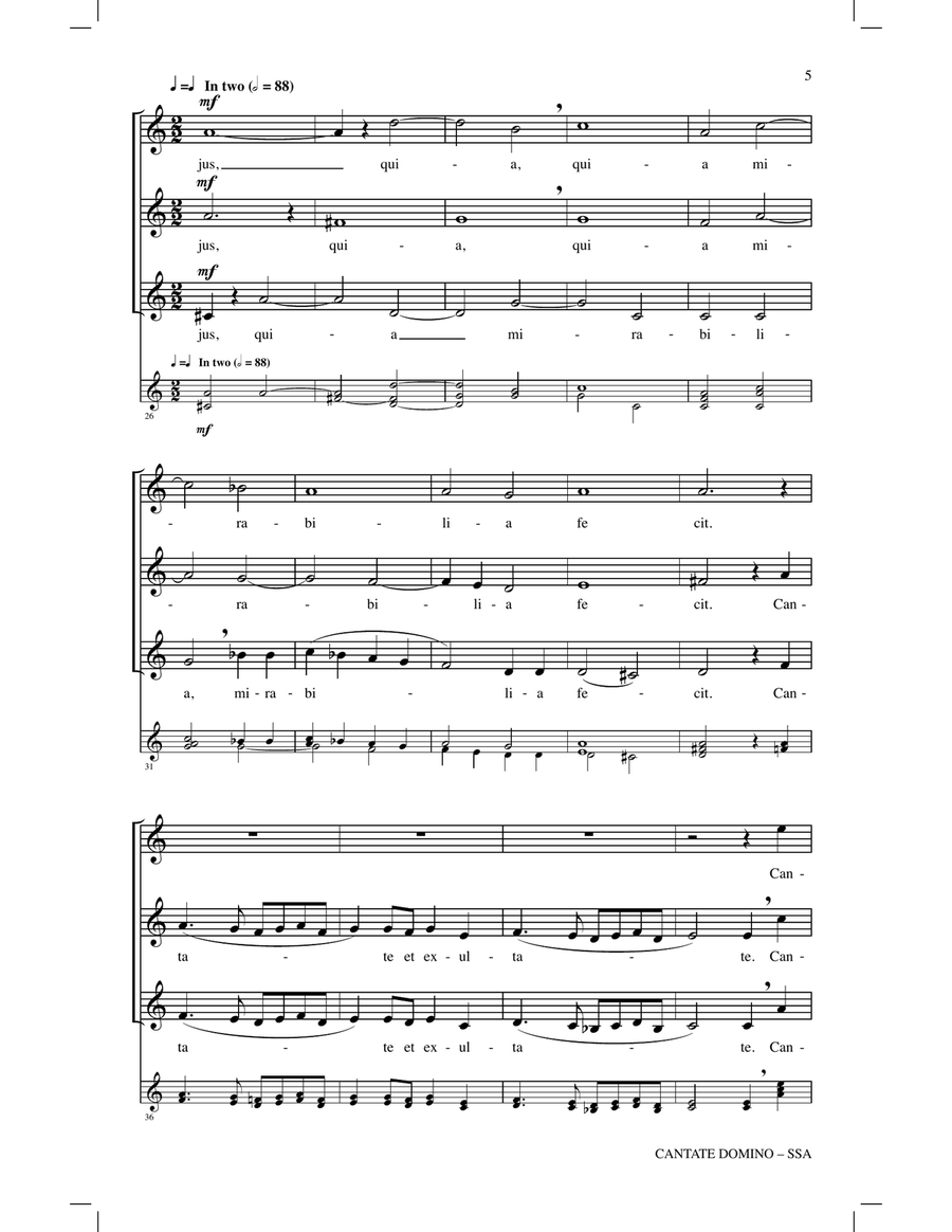 Cantate Domino SSA scores gallery preview page 3