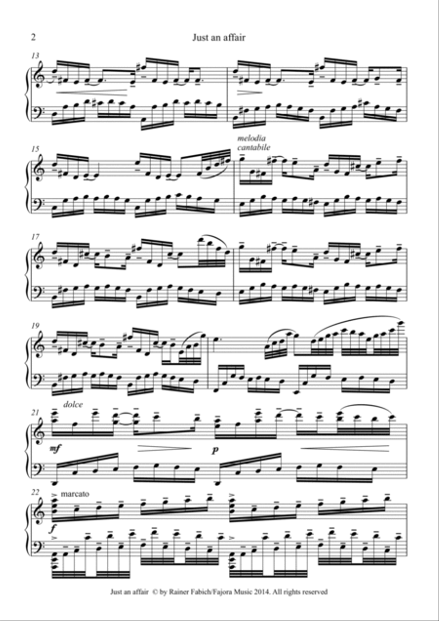 Just an affair Piano Solo scores gallery preview page 2
