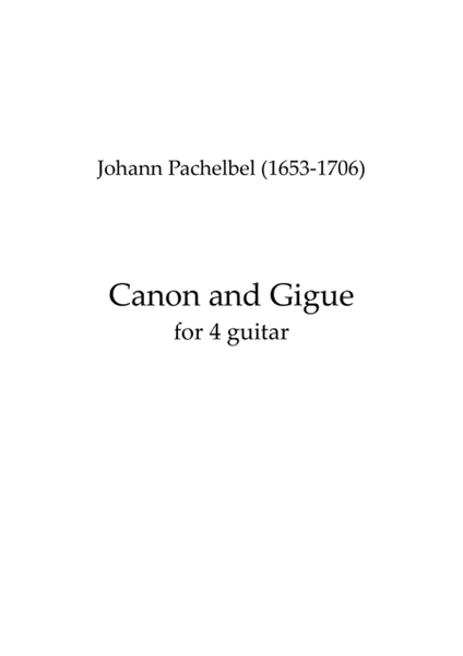 Pachelbel's Canon and Gigue for 4 guitars image number null