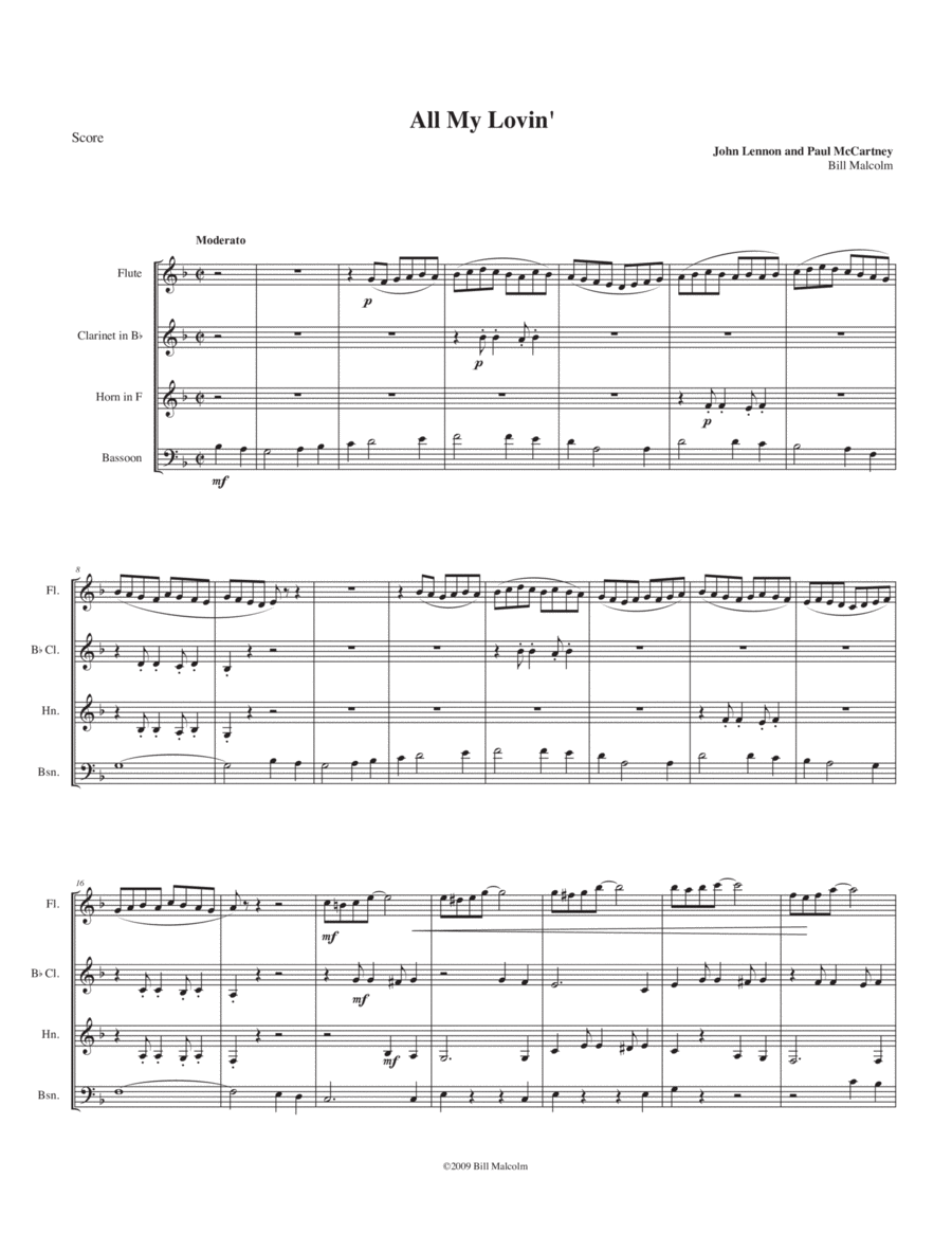 All My Loving Small Ensemble scores gallery preview page 1