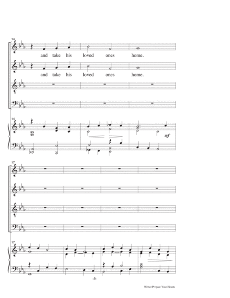 Prepare Your Hearts, for SATB and piano 4-Part scores gallery preview page 3