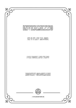 Book cover for Schumann-Intermezzo in B flat Major,for Voice and Piano