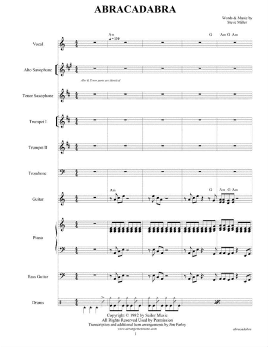 Abracadabra Tenor Saxophone scores gallery preview page 3