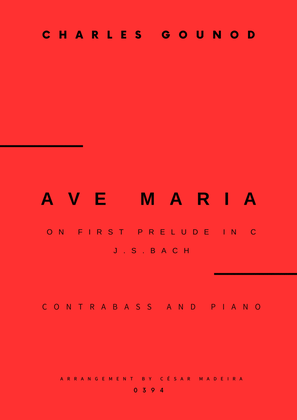 Ave Maria by Bach/Gounod - Contrabass and Piano (Full Score and Parts)