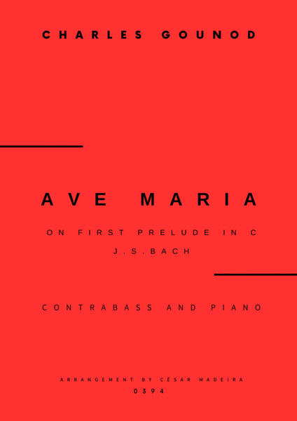 Ave Maria by Bach/Gounod - Contrabass and Piano (Full Score and Parts) image number null