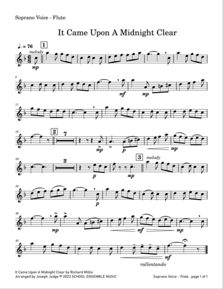 It Came Upon A Midnight Clear for Woodwind Quartet in Schools Woodwind Quartet scores gallery preview page 5
