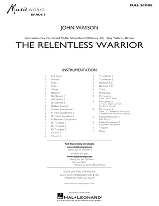 Book cover for The Relentless Warrior - Conductor Score (Full Score)