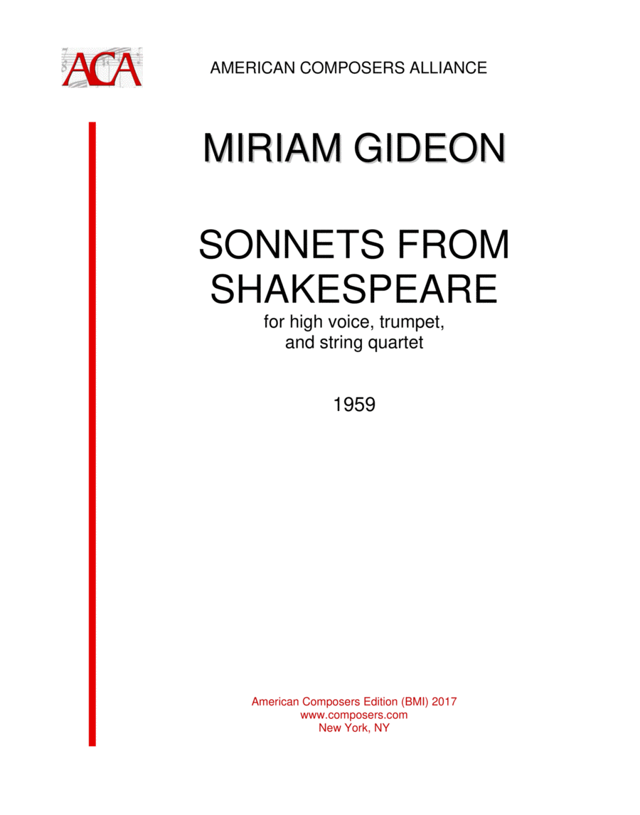 [Gideon] Sonnets from Shakespeare (High Voice)