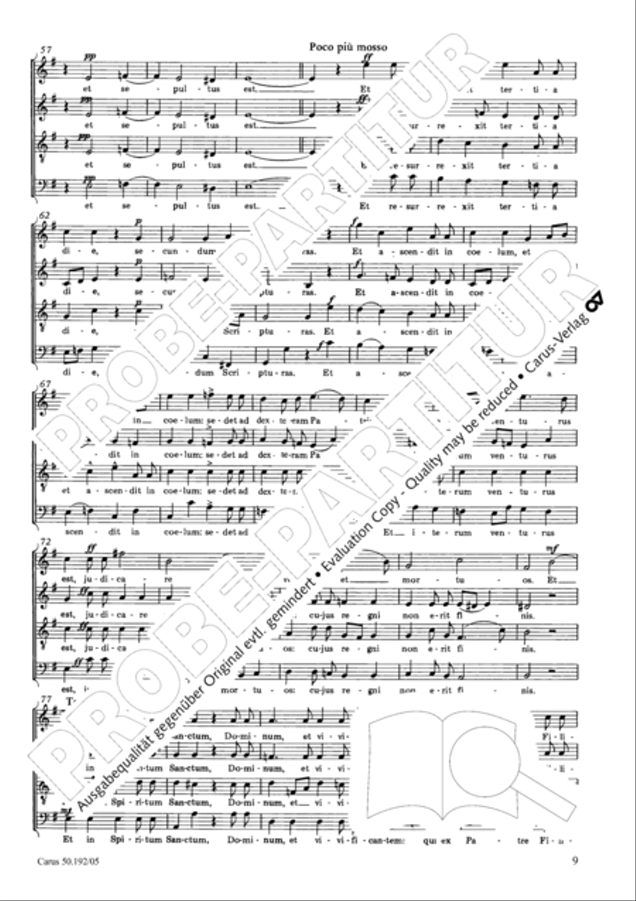 Mass in E major (Missa in E) 4-Part scores gallery preview page 10