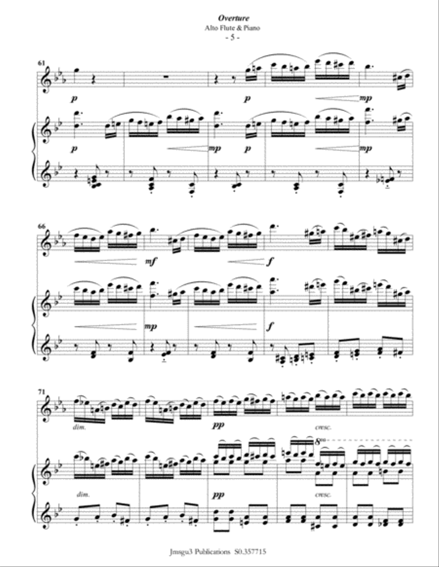 Tchaikovsky: Overture from Nutcracker Suite for Alto Flute & Piano Flute Solo scores gallery preview page 6
