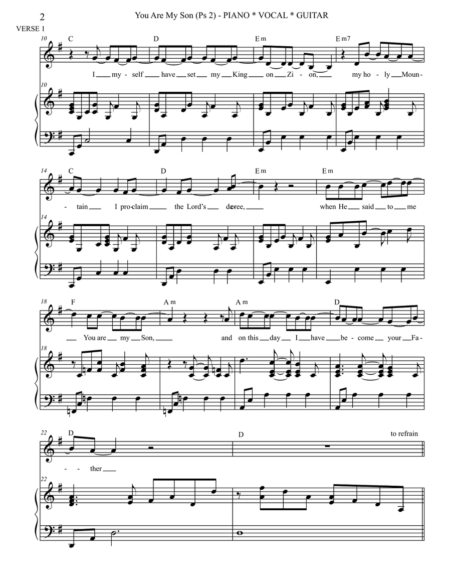 You Are My Son (Psalm 2) by Bill Monaghan Small Ensemble - Digital Sheet Music page 2