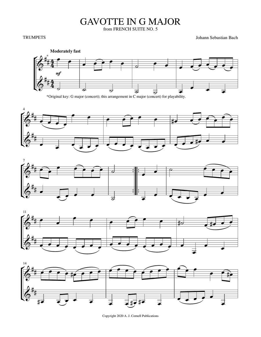 Gavotte in G Major (from French Suite No. 5)