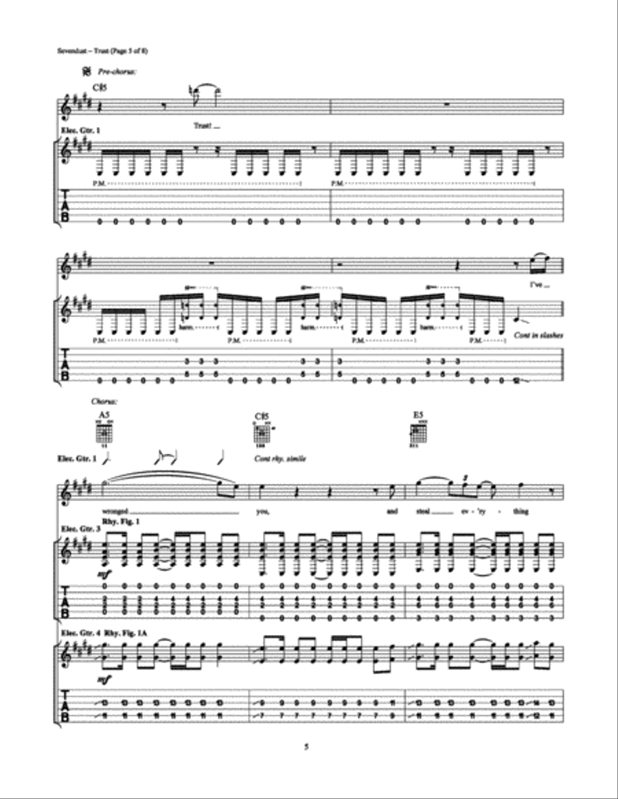 Trust Electric Guitar scores gallery preview page 5