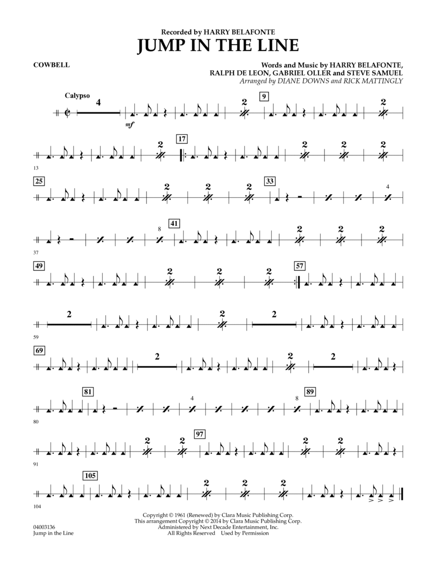 Jump in the Line - Cowbell Concert Band scores gallery preview page 1