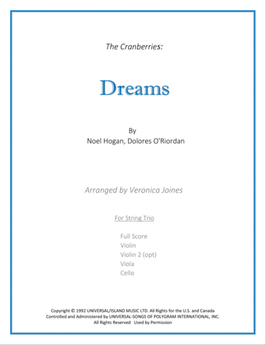 Dreams String Trio scores gallery preview page 1