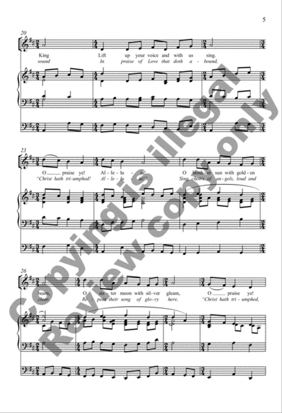 All Creatures of Our God and King (Now Let the Vault of Heaven Resound) 4-Part scores gallery preview page 5