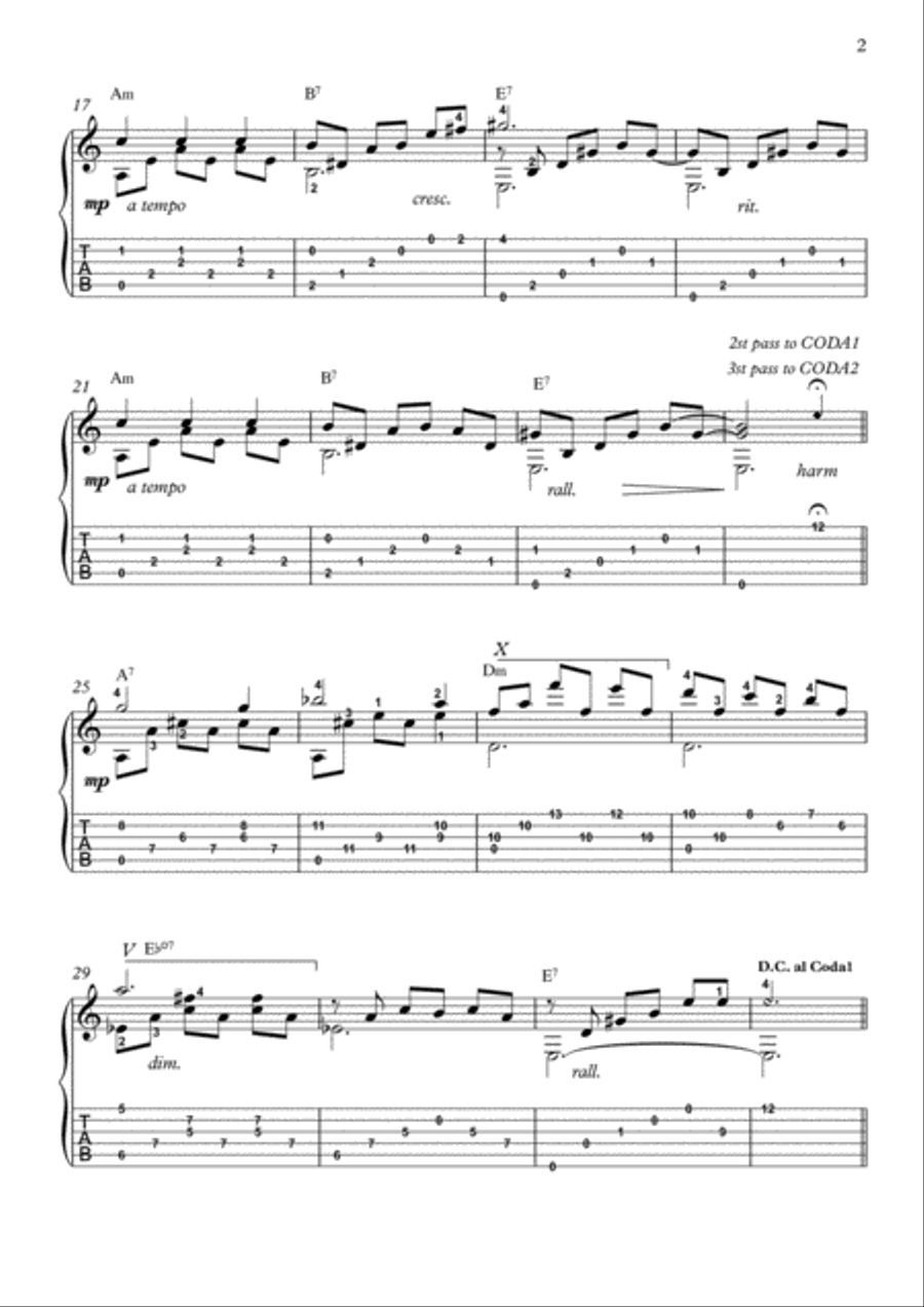 La Petite Fille De La Mer La Petite Fille De La Mer Guitar Tablature scores gallery preview page 2