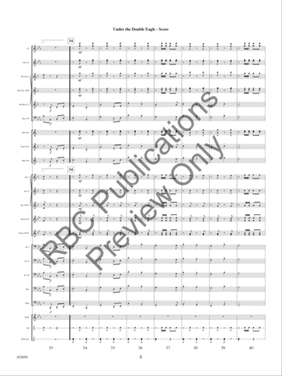 Under The Double Eagle (Score) Concert Band scores gallery preview page 8