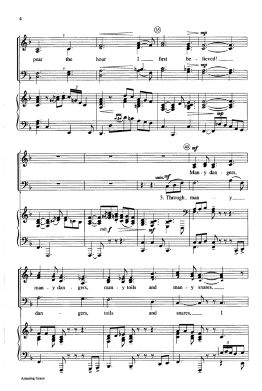 Amazing Grace 4-Part scores gallery preview page 4
