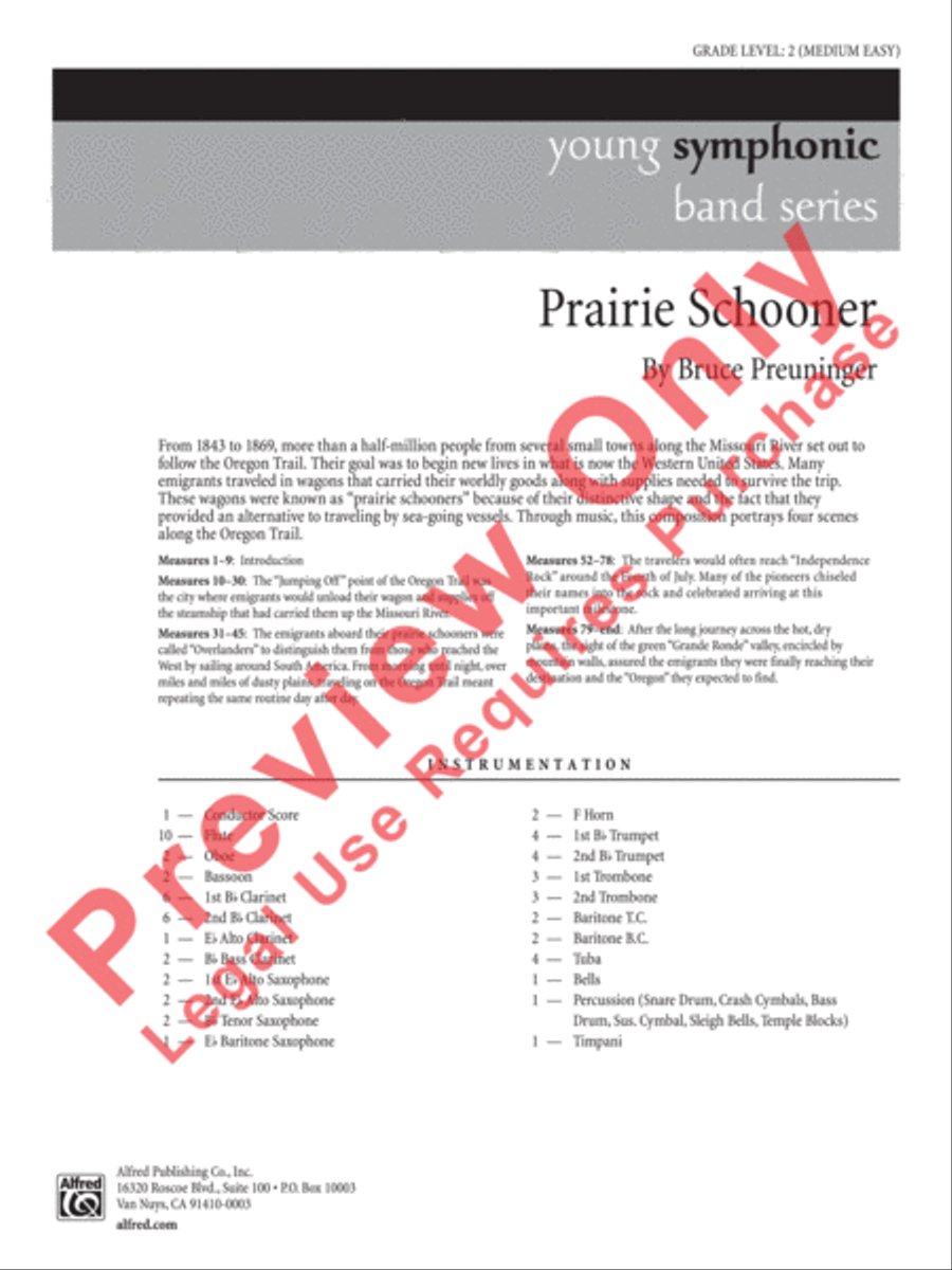 Prairie Schooner Prairie Schooner Concert Band scores gallery preview page 2